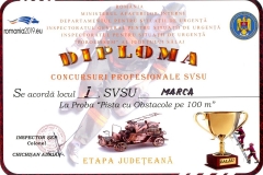 Locul I la proba Pista cu obstacole pe 100m